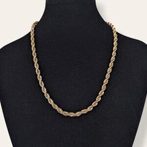 V. Gold Tone Rope Chain Necklace